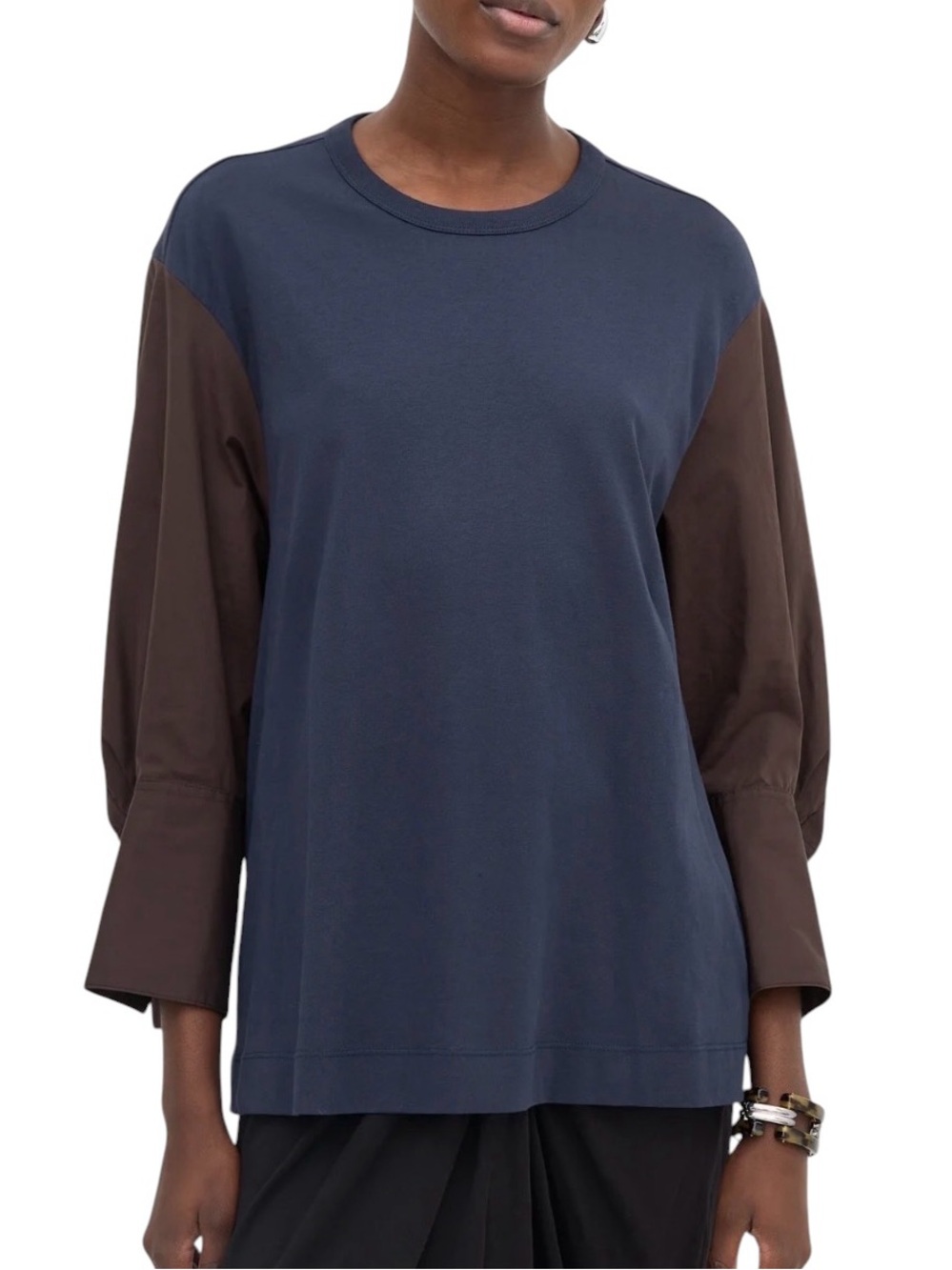 Dries Van Noten navy and grey Heris colour block top size M excellent condition